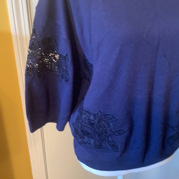 Massimo Dutti Wool Blend  Lace Details Crewneck Sweater S - Picture 2 of 12